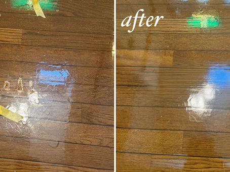 物を落として出来たフローリングの傷リペア/栃木県日光市