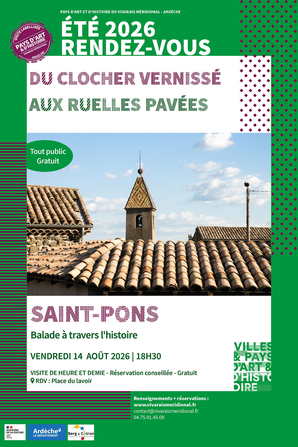 # VISITE GUIDÉE « Du clocher vernissé aux ruelles pavées »             