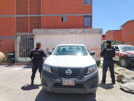 Vehículo recuperado por la Policía Municipal de Amozoc