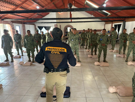 Protección Civil Municipal capacita a personal de la XXV Zona Militar, en protocolo de actuación de emergencias