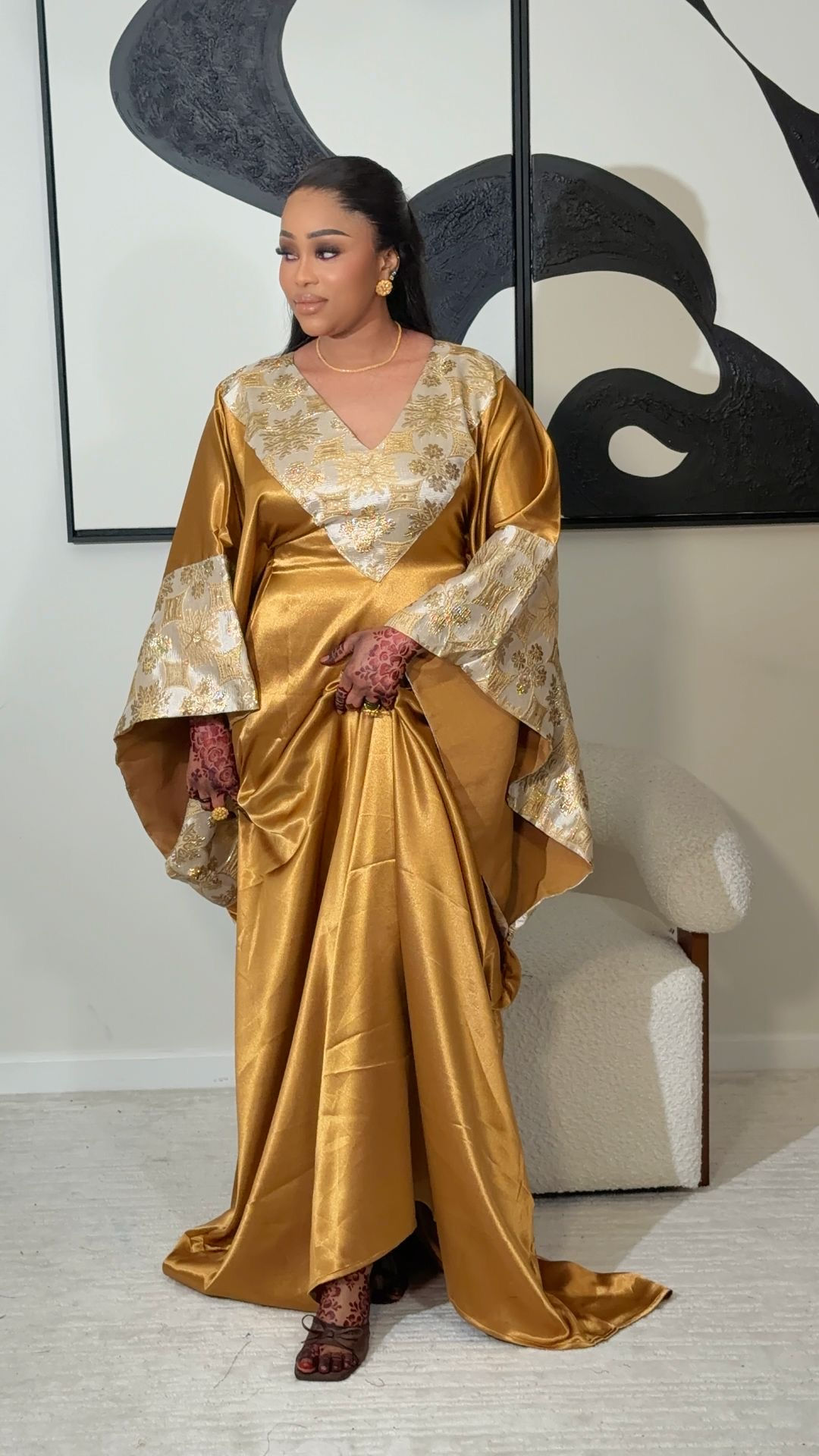 Robe en soie et brocard