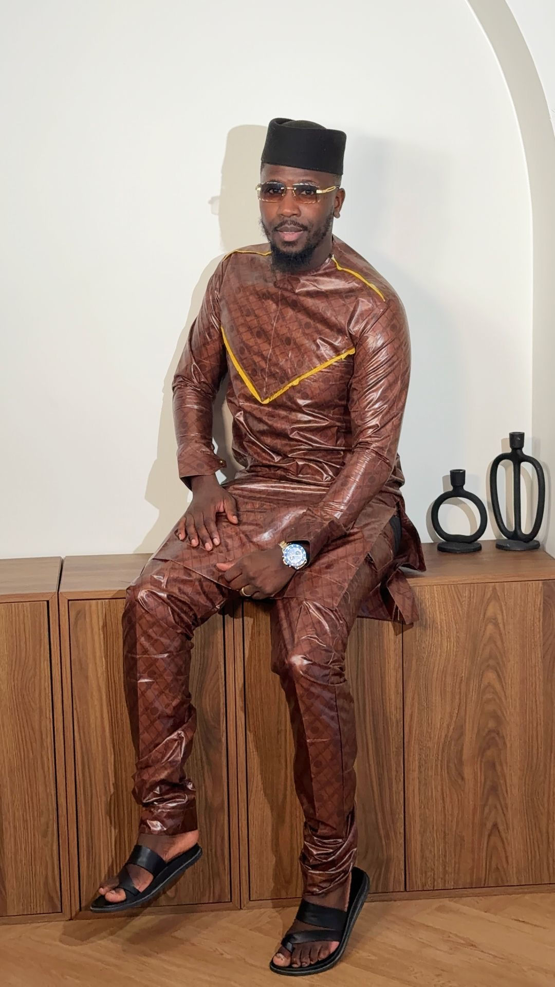 Ensemble Homme bazin marron