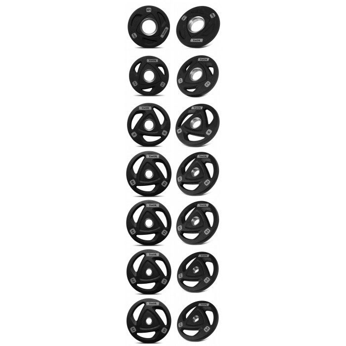 Miniatura: Zestaw Obciążeń Olimpijskich Ogumowanych 2x 1,25 - 25 Kg XMOR