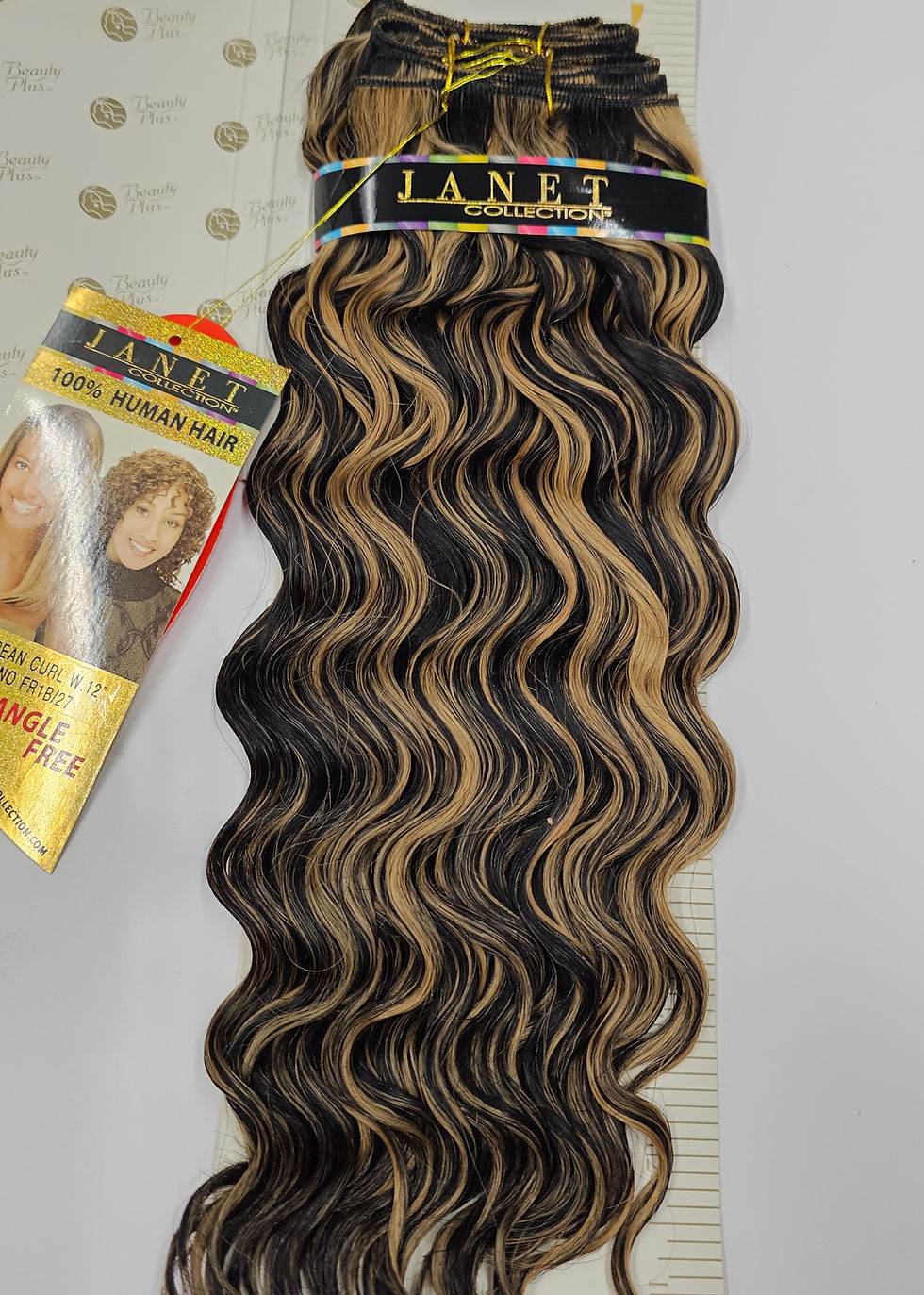Thumbnail: Wavy black and blonde hair extensions, ZANNA 100% human hair