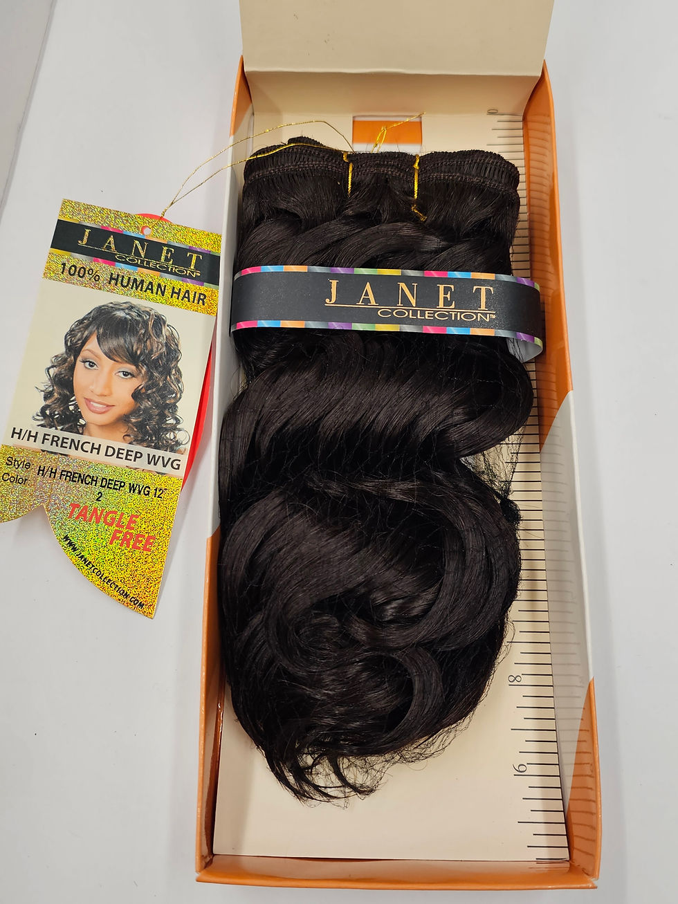 Thumbnail: Janet 100% human hair extensions, dark wavy