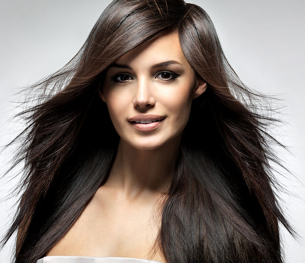 Woman with long straight hair