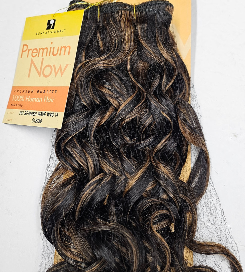Thumbnail: Premium Now curly hair weave, dark with highlights
