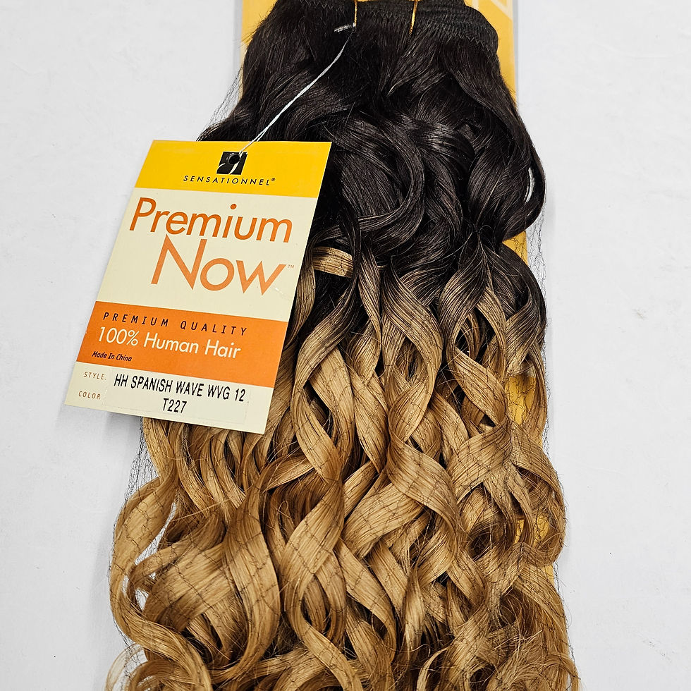 Thumbnail: Premium Now curly human hair extensions, dark to blonde ombre.