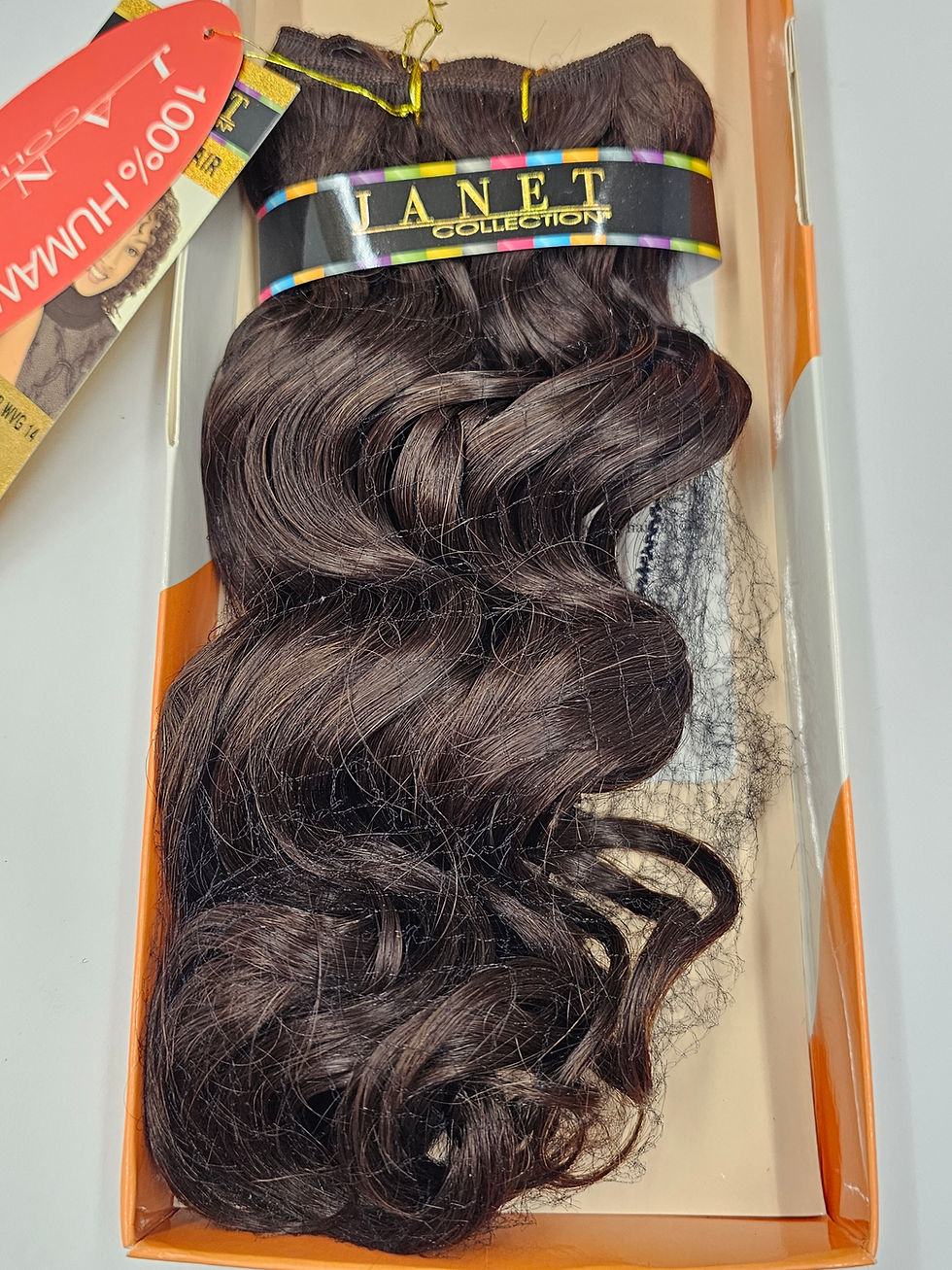 Thumbnail: Janet Collection dark brown wavy hair extensions