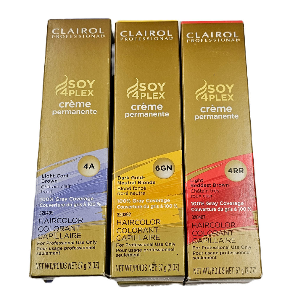 Thumbnail: Clairol Soy4Plex Creme hair color shades 4A, 8GN, 6RR