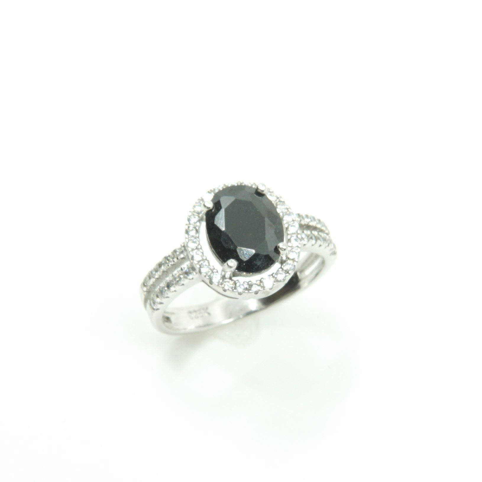 Silver ring with black Stone
