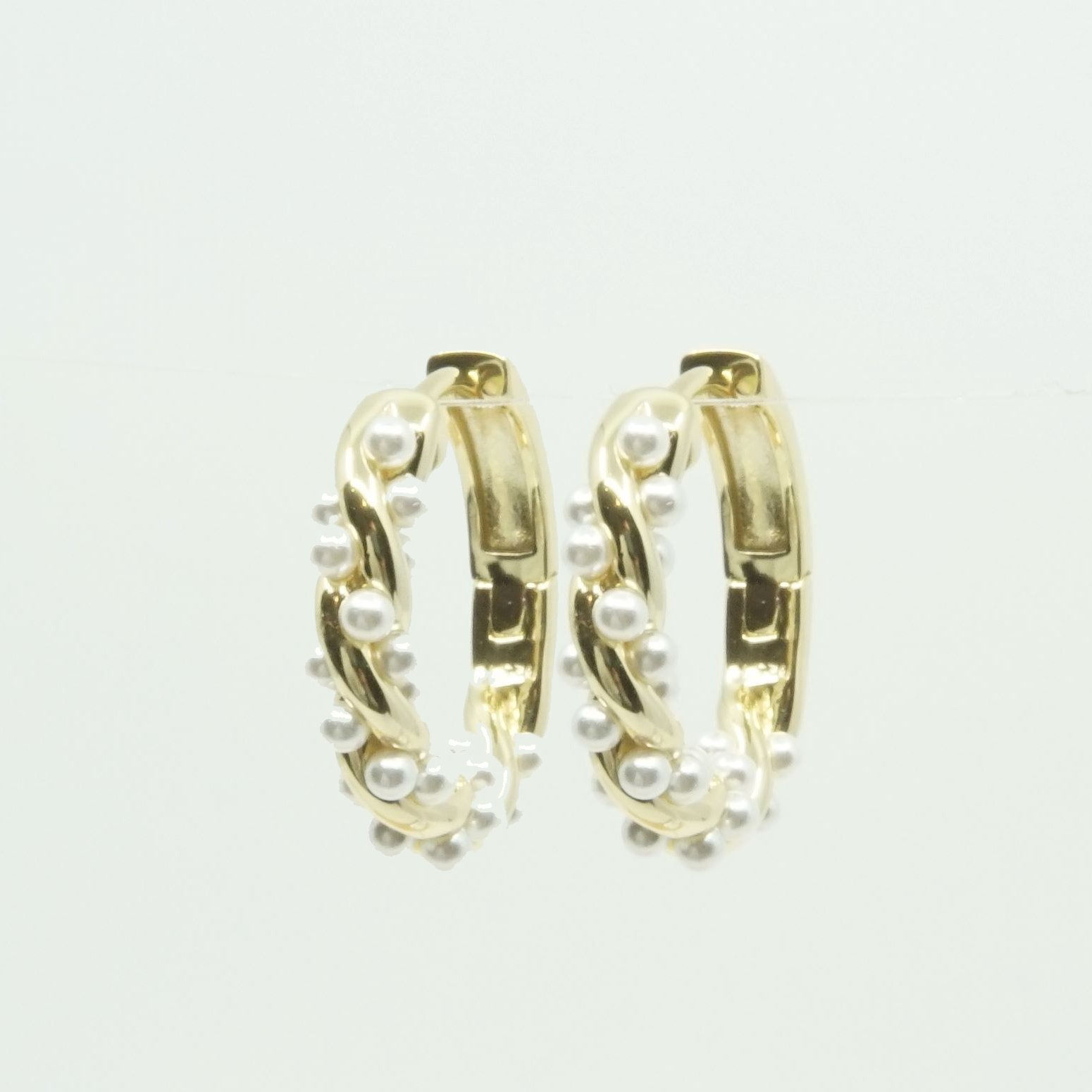 Twisty Pearl Hoops