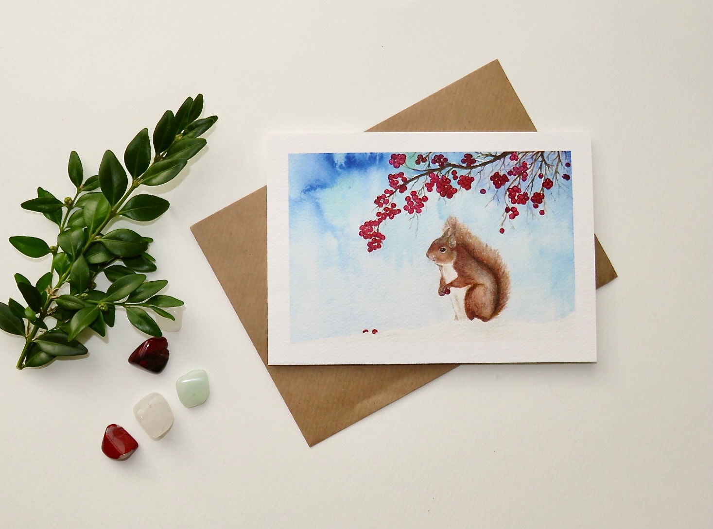 Squirrel and berries