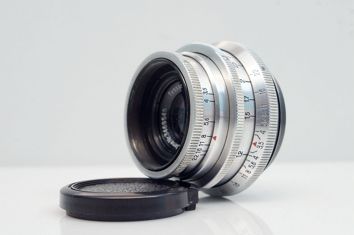 東蔡餅鏡 Carl Zeiss Jena 紅T Tessar 50mm f3.5, Germany (14葉, Very New)