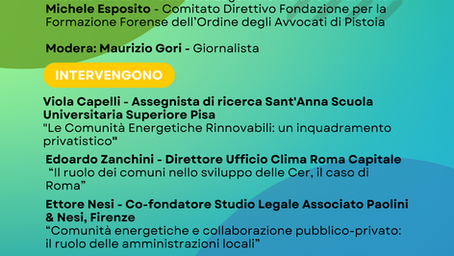 CONVEGNO - LE COMUNITA' ENERGETICHE