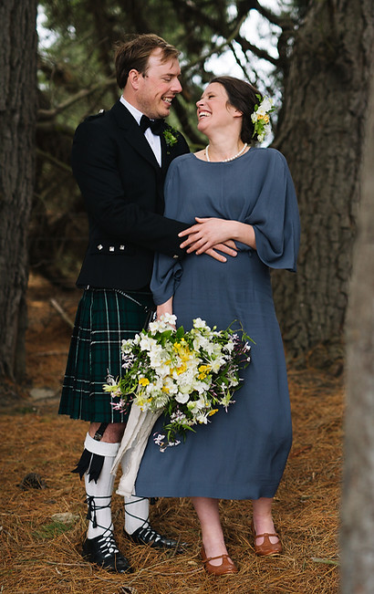 Wedding flowers, organic, local, sustainably grown, Dunedin. A young couple in love.