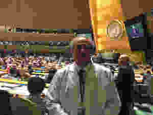 José María del Corral, Director Mundial de Scholas Occurrentes, cuando fue enviado en el 2014 por el Papa Francisco a presentar la iniciativa de la Fundación en la Asamblea General de la ONU.