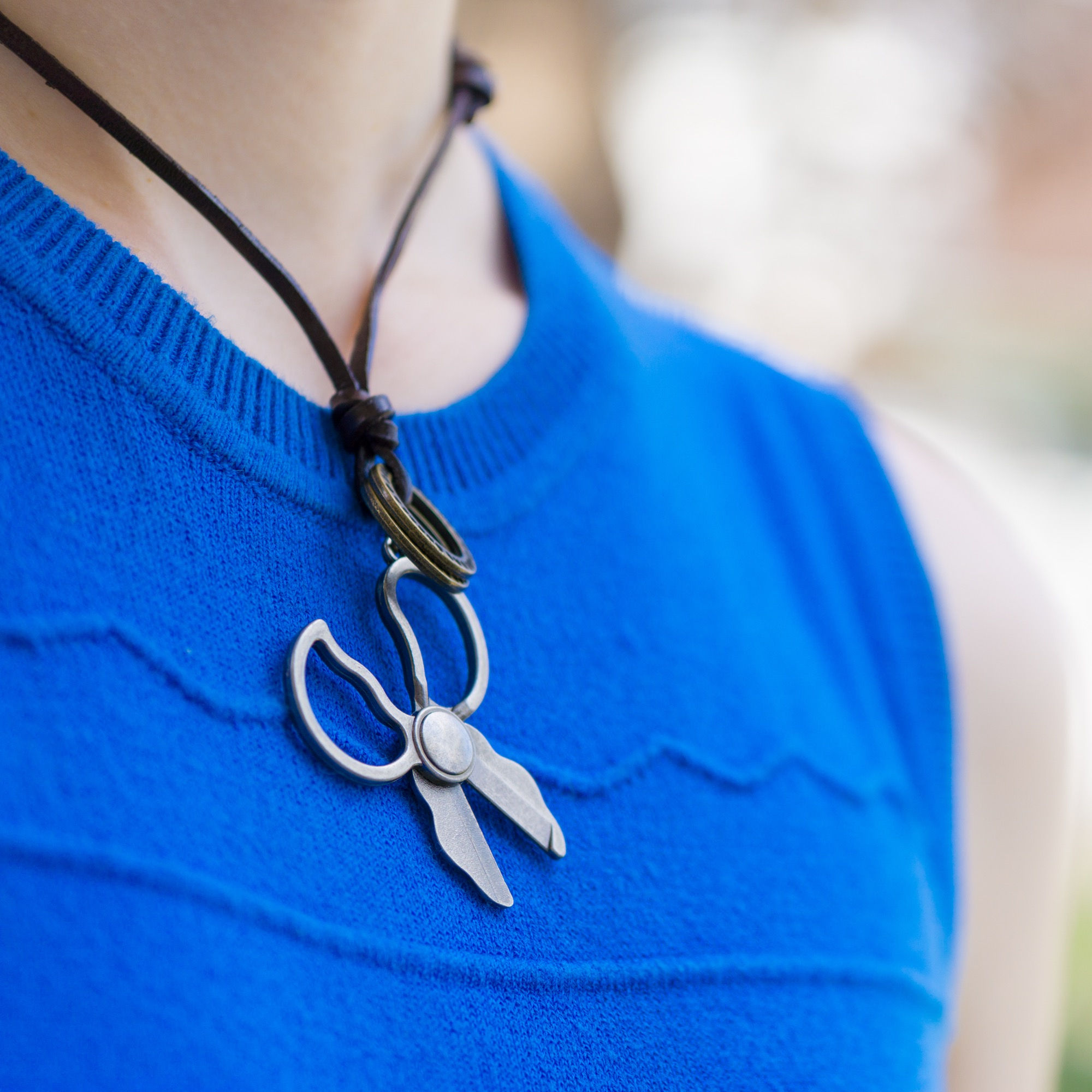 Leather scissor necklace- 2 pack!