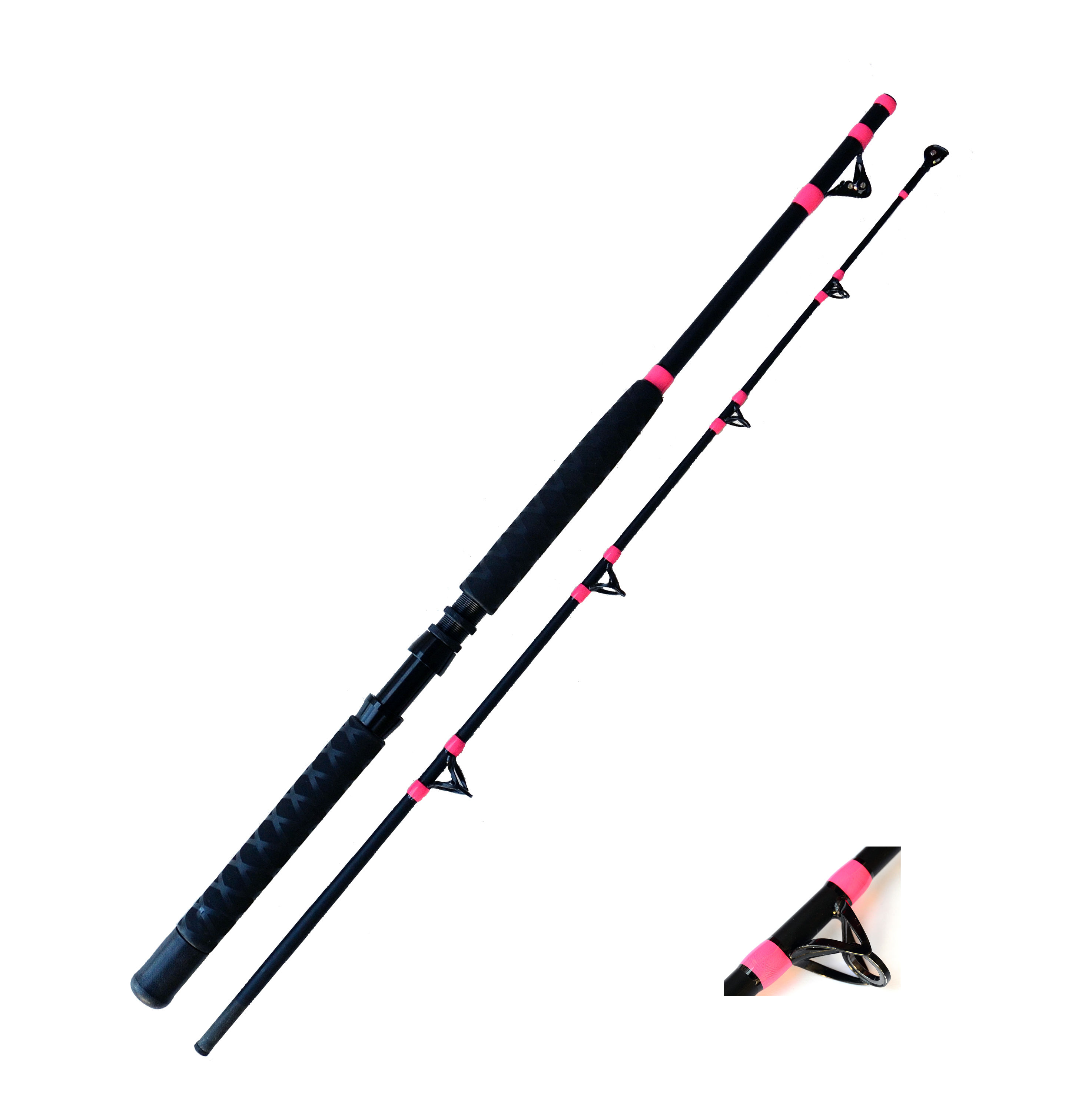 6'0" 40-100lb Carbon Halibut Pink Rod 2pc
