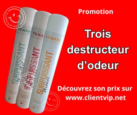 trois destructeurs d'odeur texam aux choix