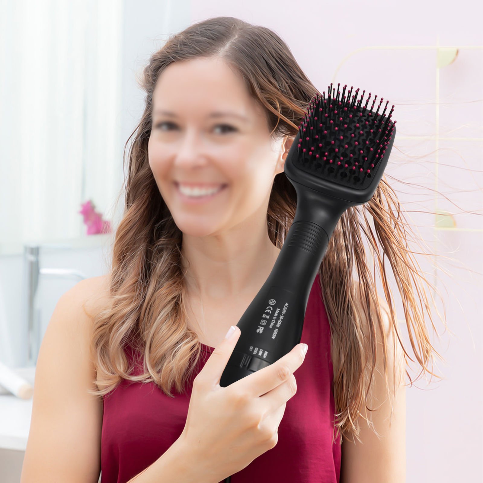 One-Step Hair Dryer and Styler, 1000W Hot Air Hair Straightener Brush, 3-in-1 Ha