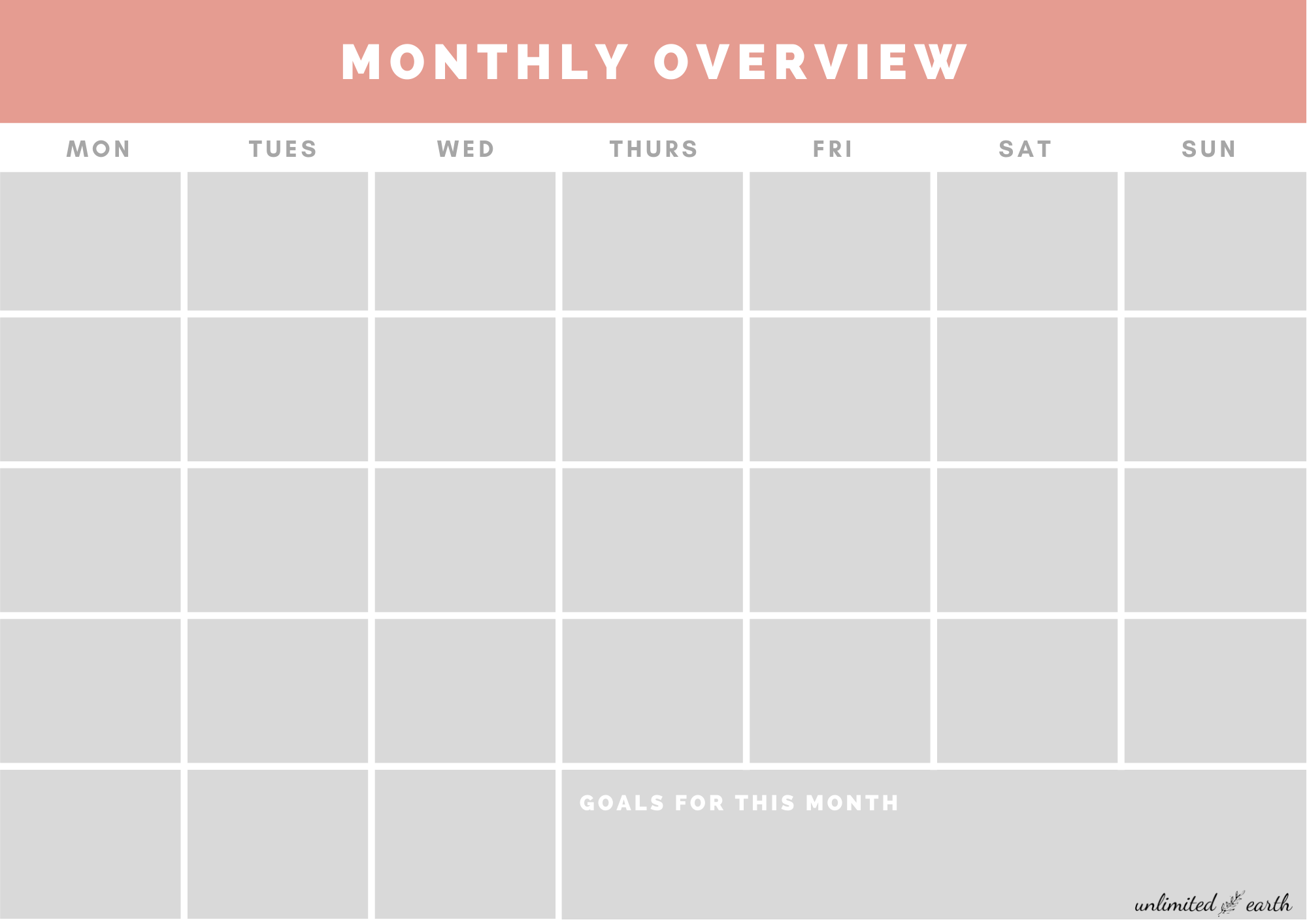 Digital Monthly Planner