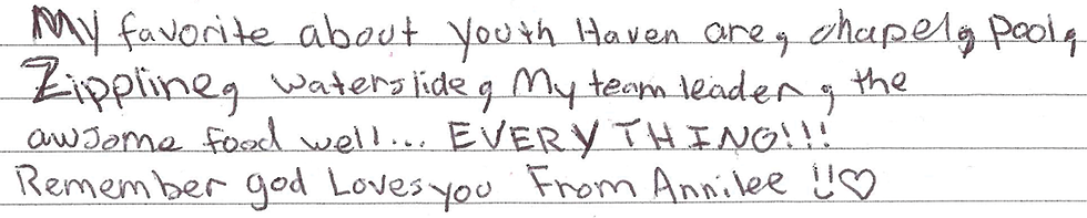 Scan of a handwritten letter from a child.