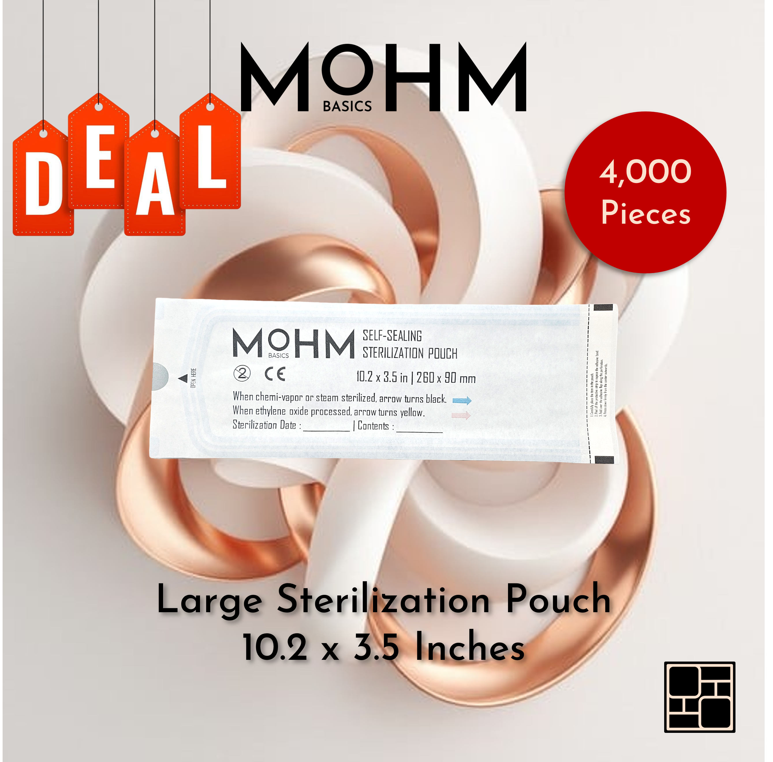 SPECIAL DEAL - Sterilization Pouch; Large [Qty 1 = 4,000 Pieces]