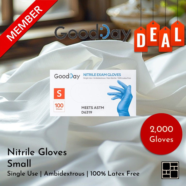 MEMBER DEAL - Good Day Nitrile Gloves; Small; Blue