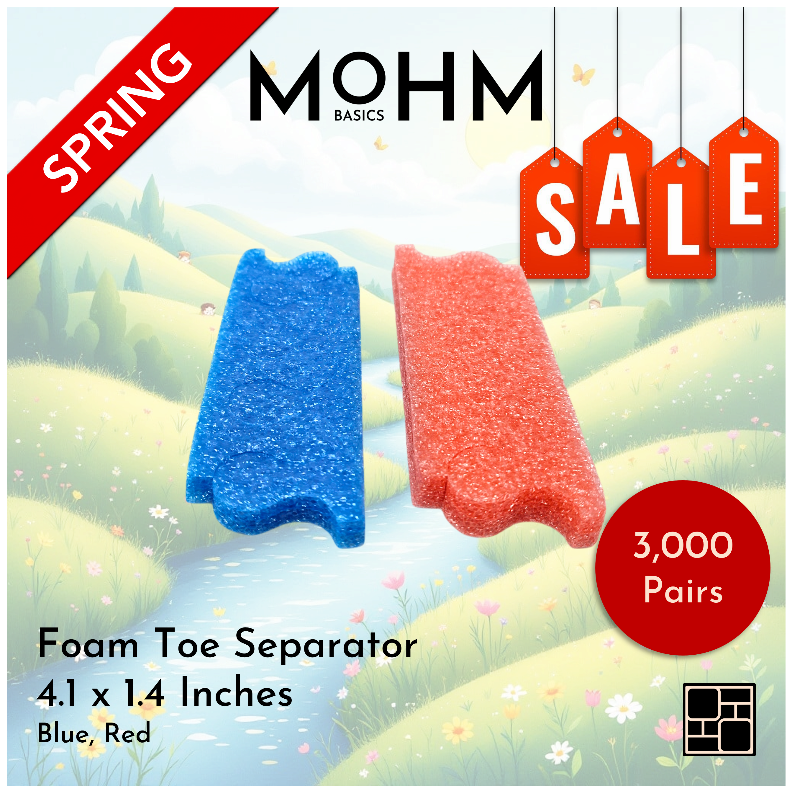 Foam Toe Separator; Assorted Colors
