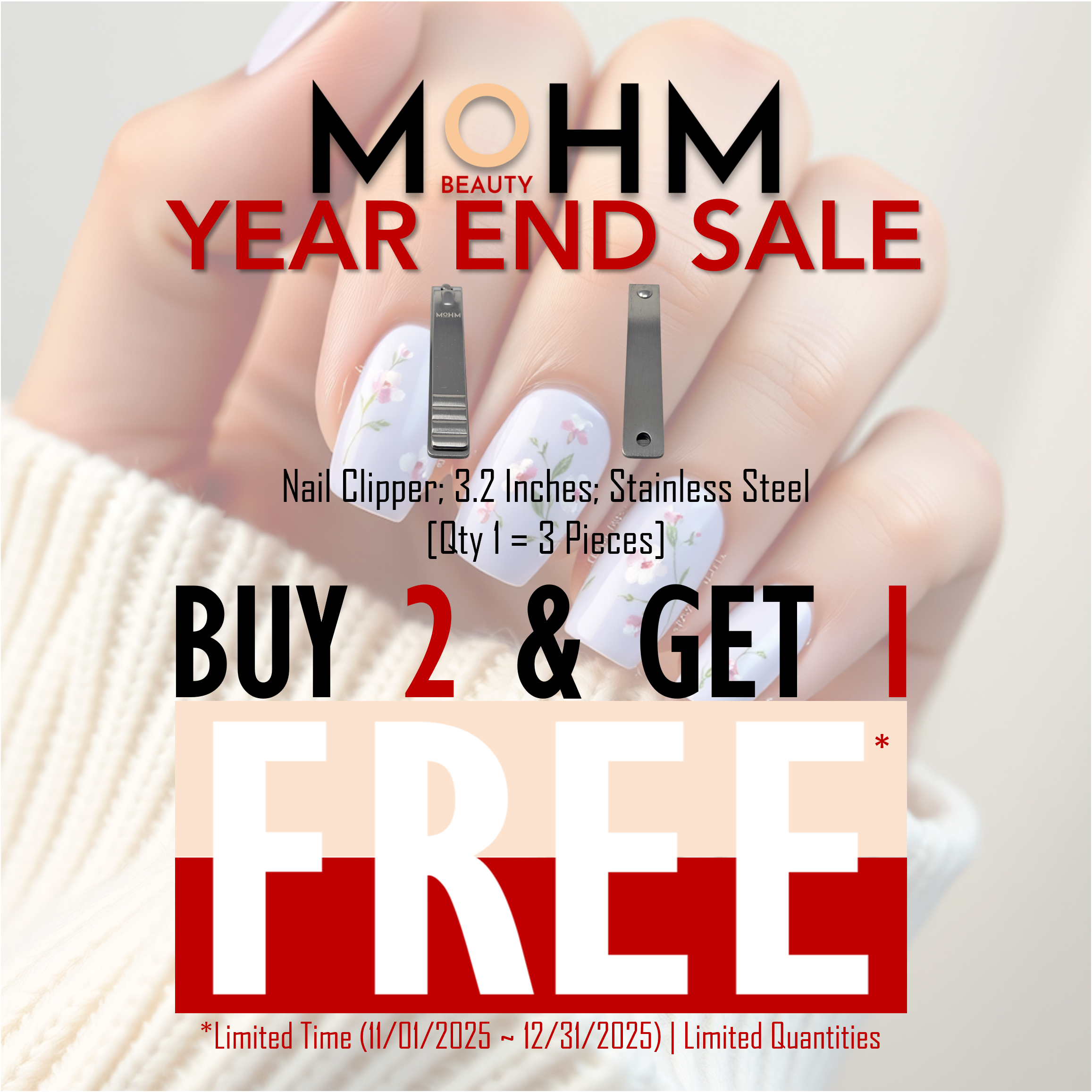 Buy 2 & Get 1 Free - Nail Clipper; 3.2 Inches