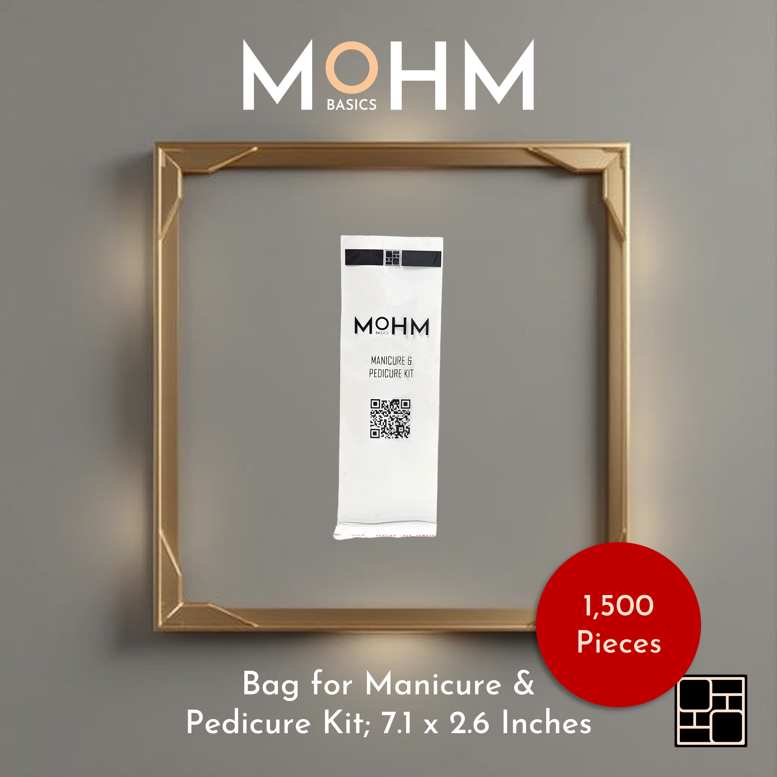 Bag for Manicure & Pedicure Kit; 7.1 x 2.6 Inches