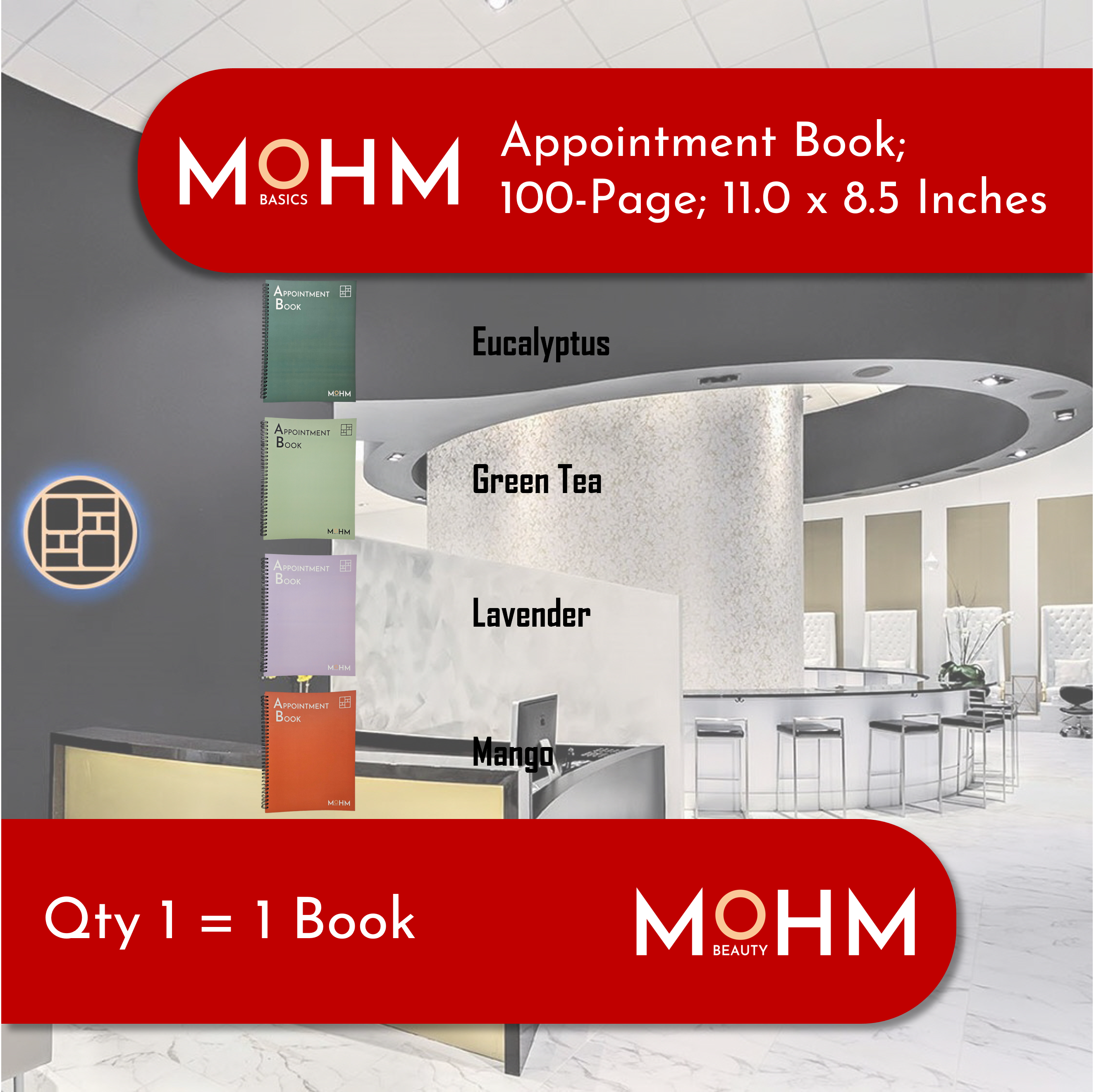 Appointment Book; 11.0 x 8.5 Inches; 100 Pages [Qty = 1 Book]
