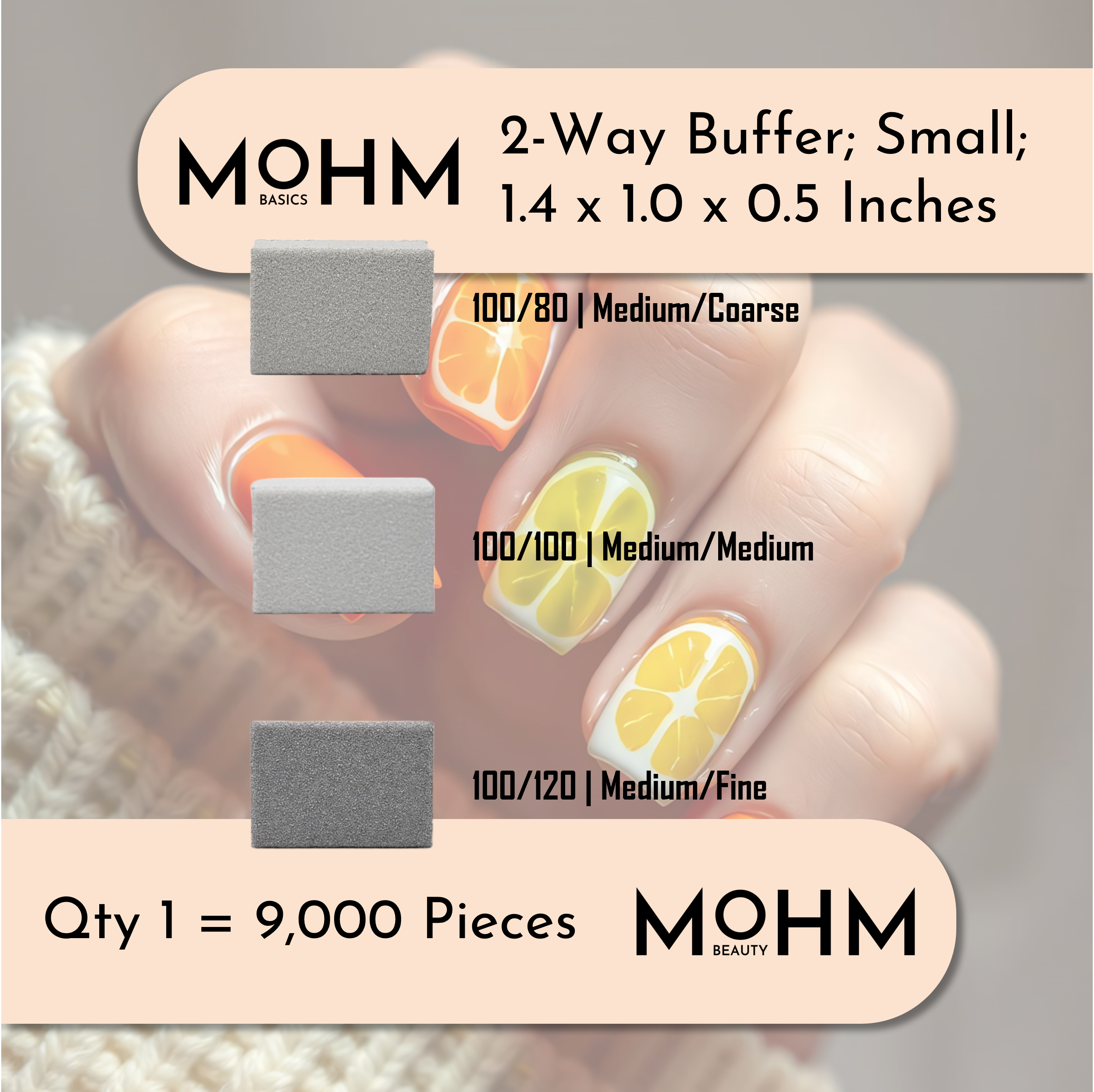 2-Way Buffer; Small; 1.4 x 1.0 x 0.5 Inches [Qty 1 = 9,000 Pieces]