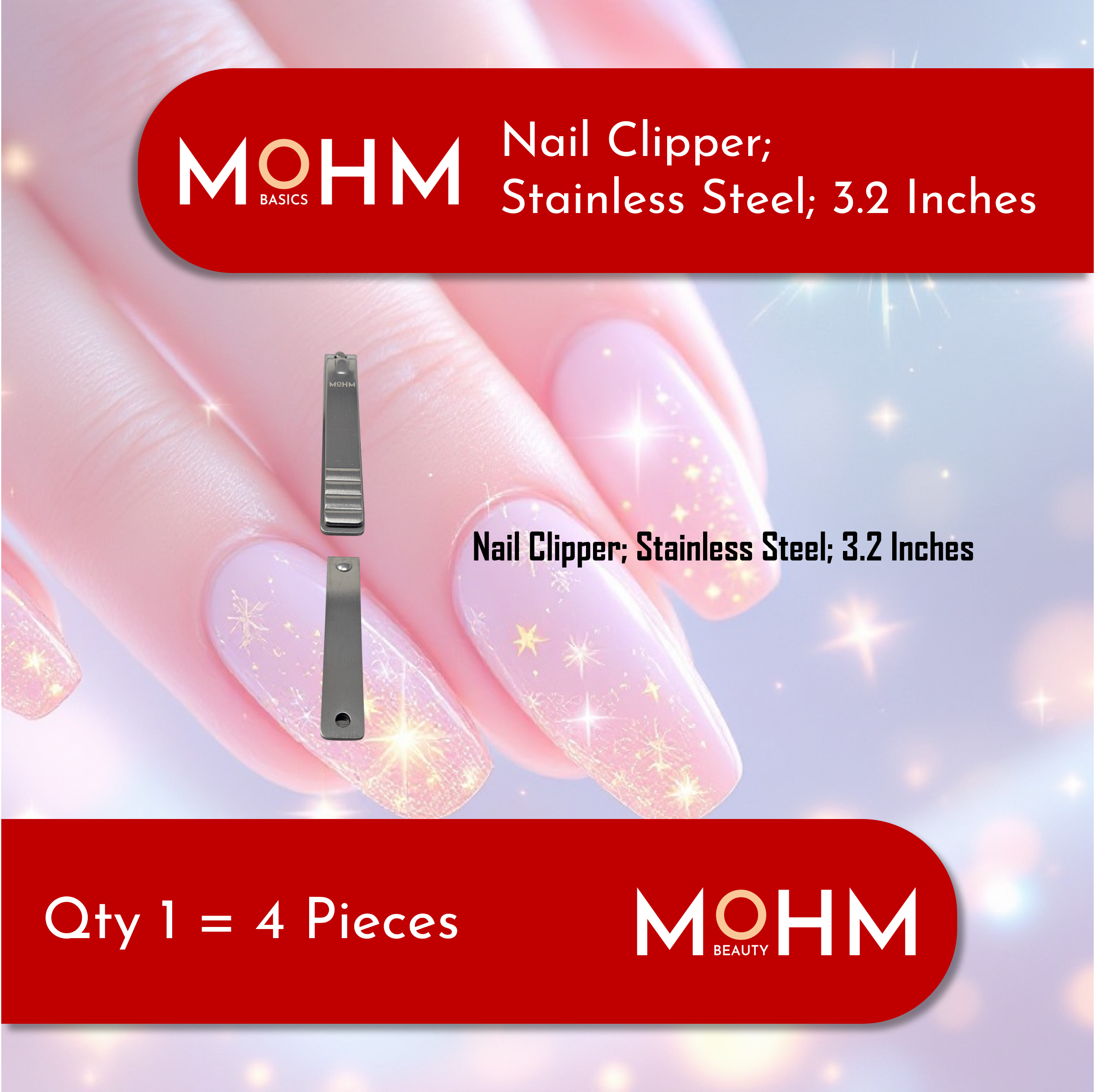 MEMBER DEAL - Nail Clipper; 3.2 Inches; Stainless Steel [Qty 1 = 4 Pieces]