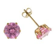 9ct Pink Cz 3mm Earrings