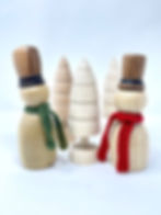 Hand-made Snowmen Christmas Decoration Made From Hardwood