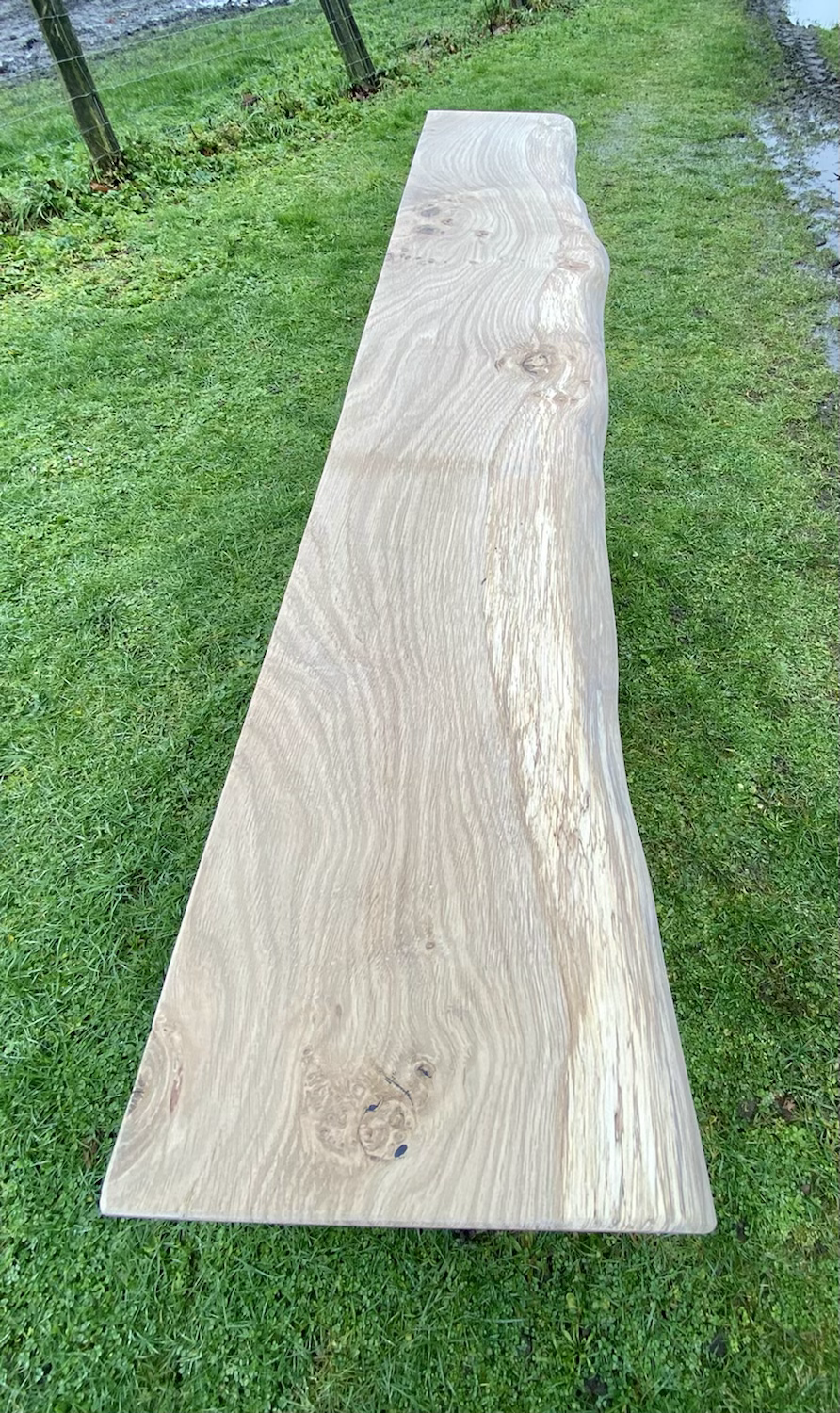 Thumbnail: 1.8m Long Rustic Oak Shelves with a soft waney edge made using kiln dried oak