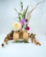 Obelix Wooden Bud Vases With colourfull flowers
