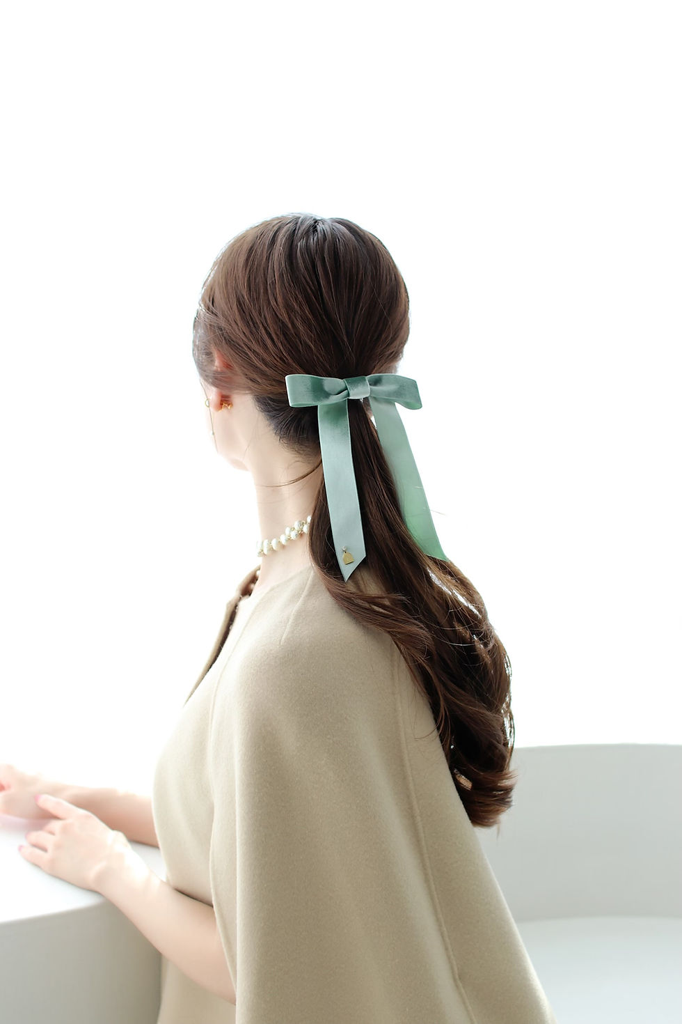 サムネイル： snow fur hair ribbon powder green