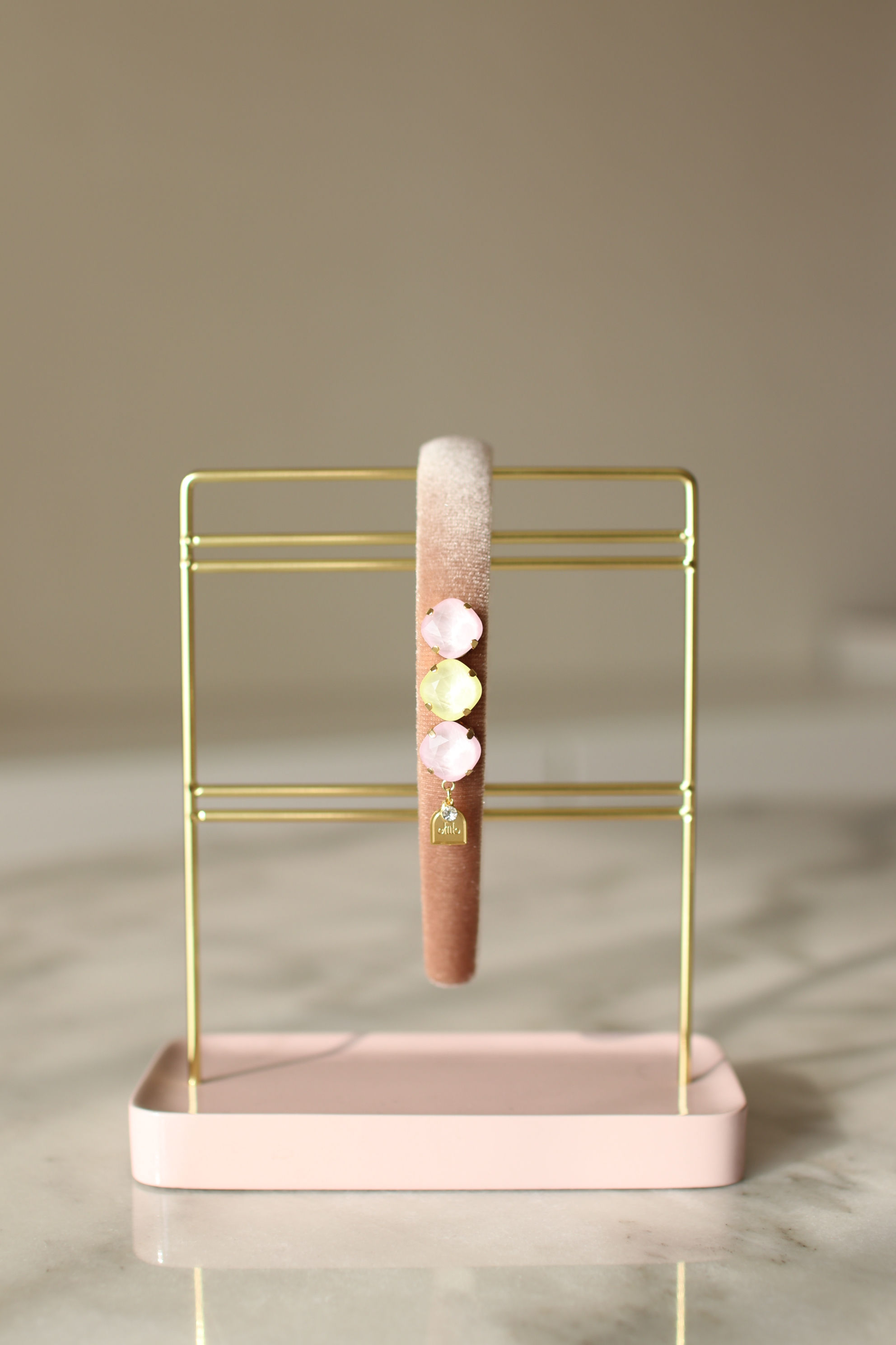 candy dots velvet katyusha milk-tea