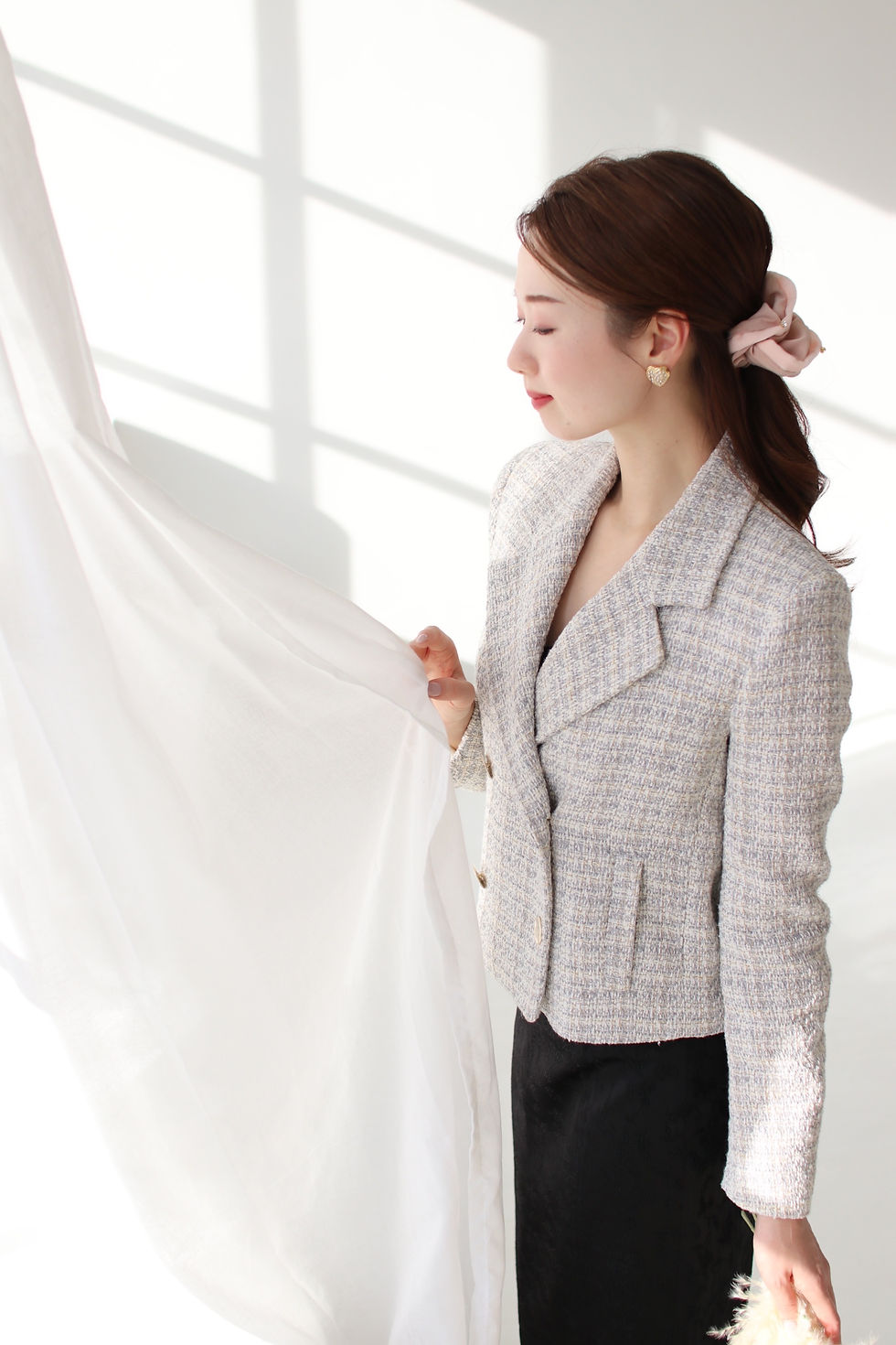 サムネイル： marshmallow scrunchie petal baby berry(nudepink×spring pink)