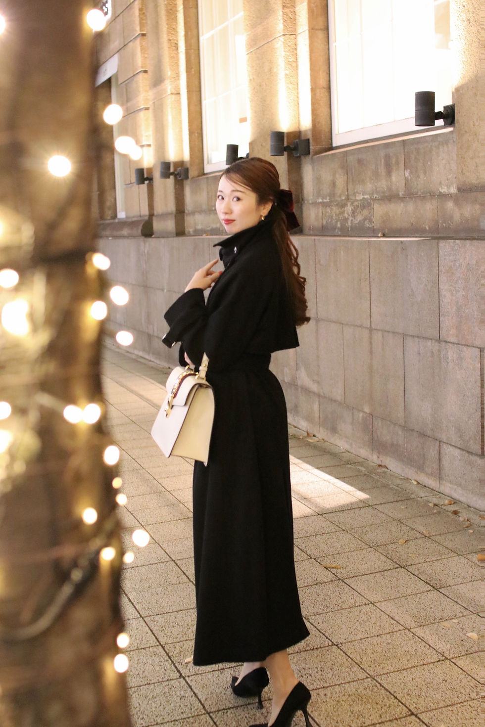 サムネイル： [再販]Classical Silhouette ribbon wine-red