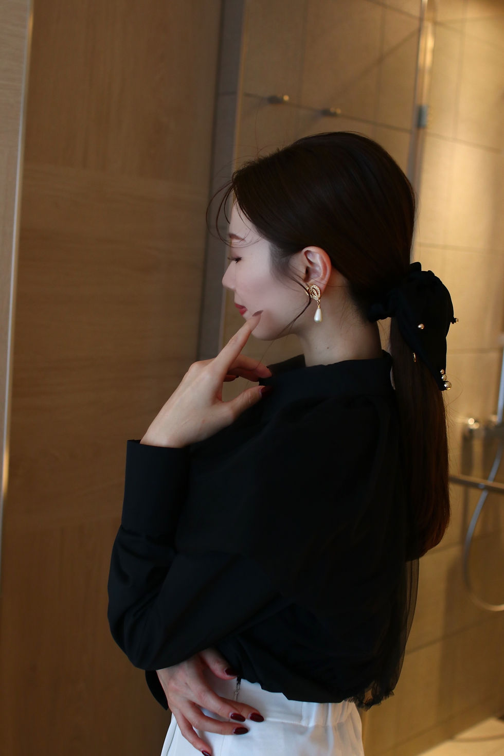 サムネイル： angel hair sihouette chouchou-black