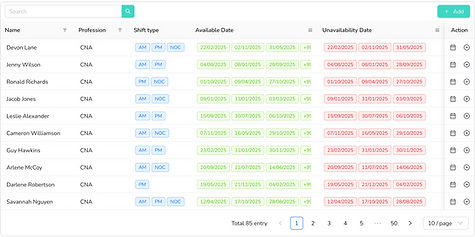 Shift Management Portal