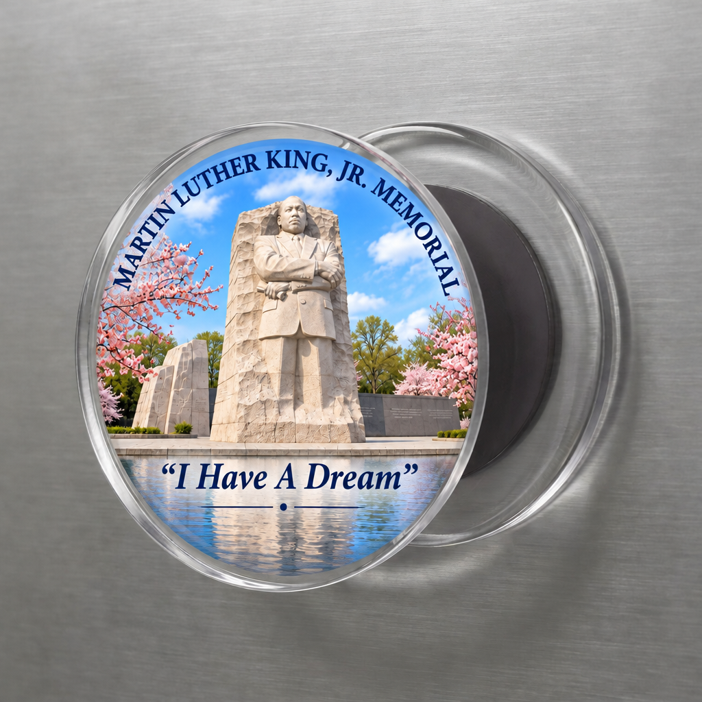 Martin Luther King, Jr. Memorial Round Acrylic Souvenir Magnet