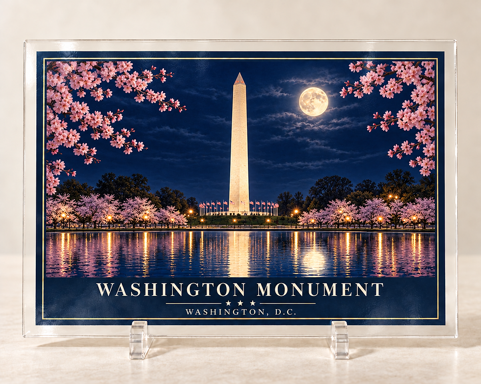 Washington Monument 10x8 textured acrylic display and stand