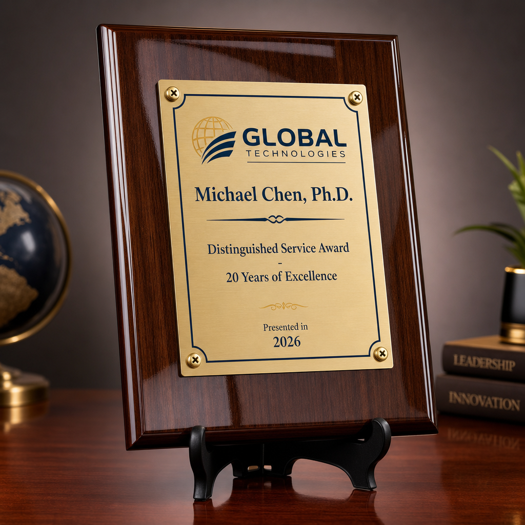 Distinguished Service Walnut Award Plaque
