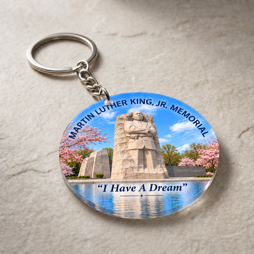 Martin Luther King, Jr. Memorial Round Clear Acrylic Keychain