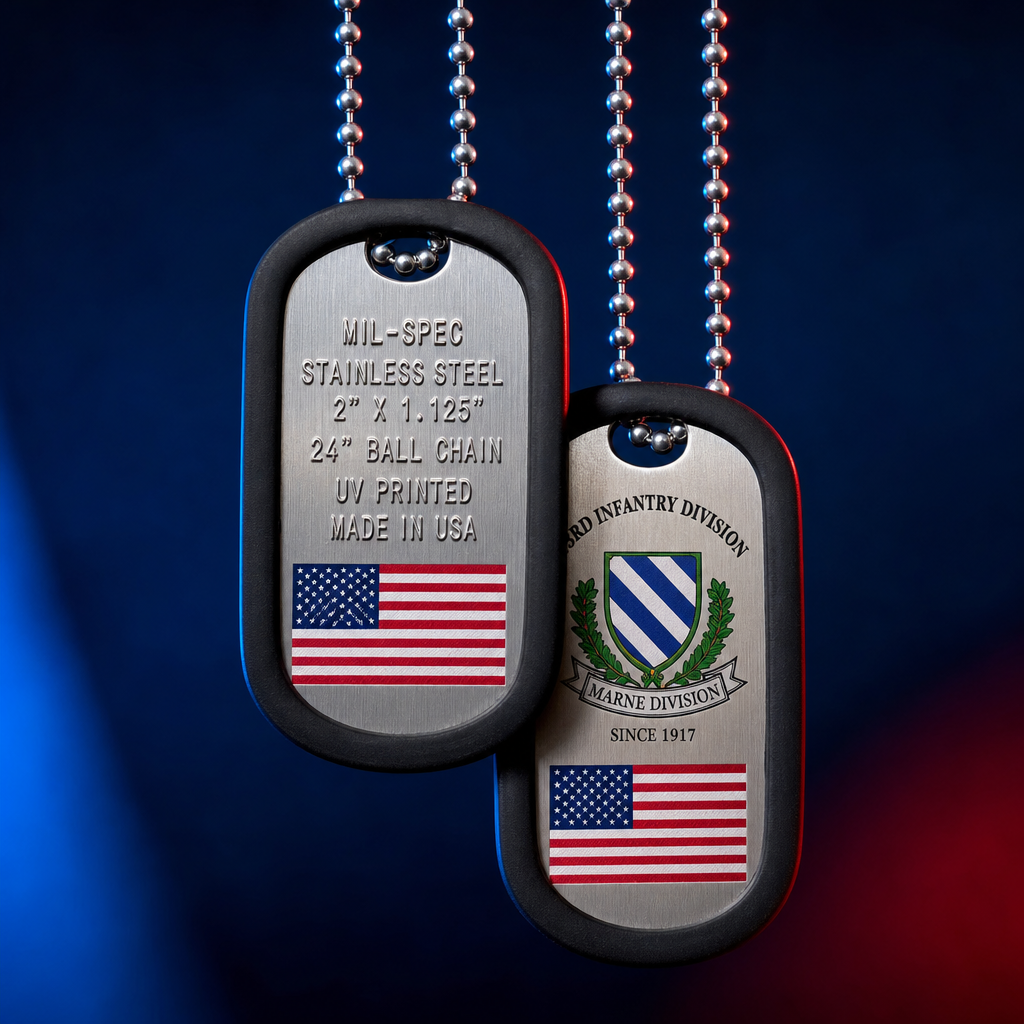 Patriot Stainless Steel Military Dog Tag Set